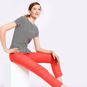 J. Crew Striped Peplum Top